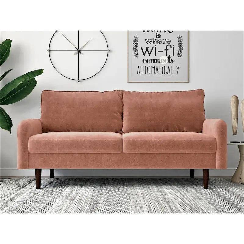 Velvet European Style 2-Seat Sofa – Beige / Space Blue / Eggplant / Grey / Golden Yellow / Rose / Green