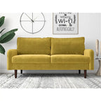 Velvet European Style 2-Seat Sofa – Beige / Space Blue / Eggplant / Grey / Golden Yellow / Rose / Green