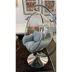 Chrome / Gold Bubble Pod Chair with Stand – Single Seat