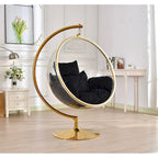 Chrome / Gold Bubble Pod Chair with Stand – Single Seat