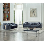Dark Grey / Beige / Grey Modern 2-Seat Loveseat Sofa