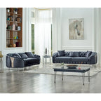 Dark Grey / Beige / Grey Modern 2-Seat Loveseat Sofa