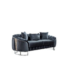 Dark Grey / Beige / Grey Modern 2-Seat Loveseat Sofa