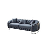 Dark Grey / Beige / Grey Modern 2-Seat Loveseat Sofa