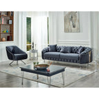 Dark Grey / Beige / Grey Modern 2-Seat Loveseat Sofa
