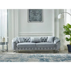 Dark Grey / Beige / Grey Modern 2-Seat Loveseat Sofa