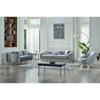 Dark Grey / Beige / Grey Modern 2-Seat Loveseat Sofa