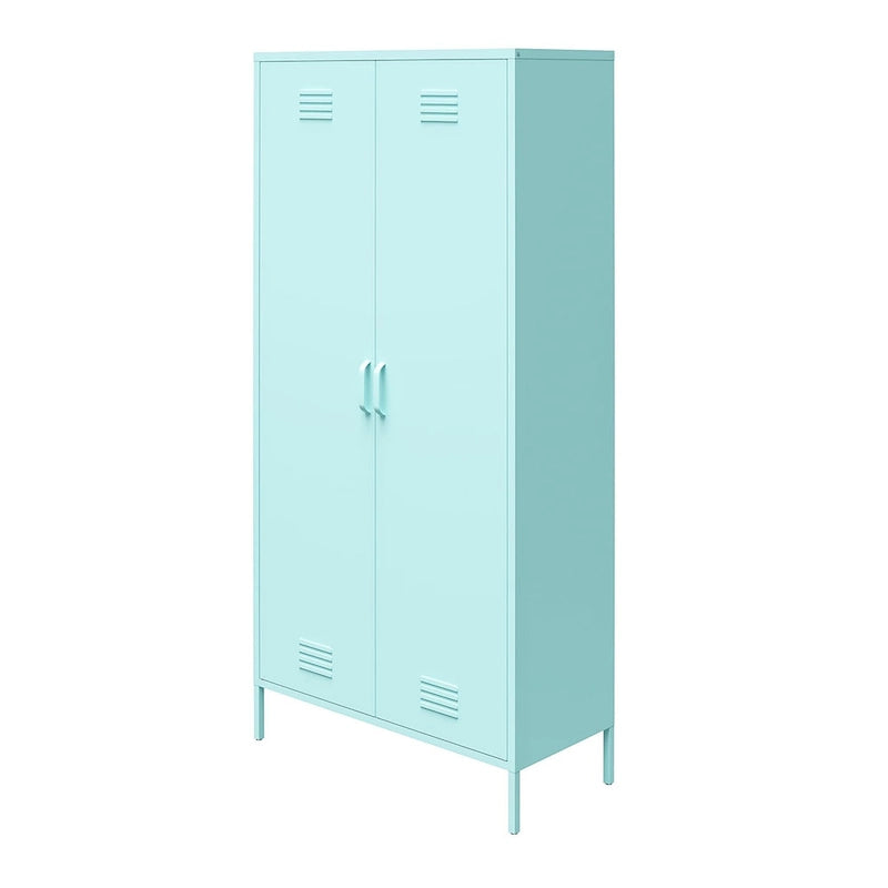 2-Door Tall Metal Locker Cabinet, Orange / Pink, 2-Person Assembly