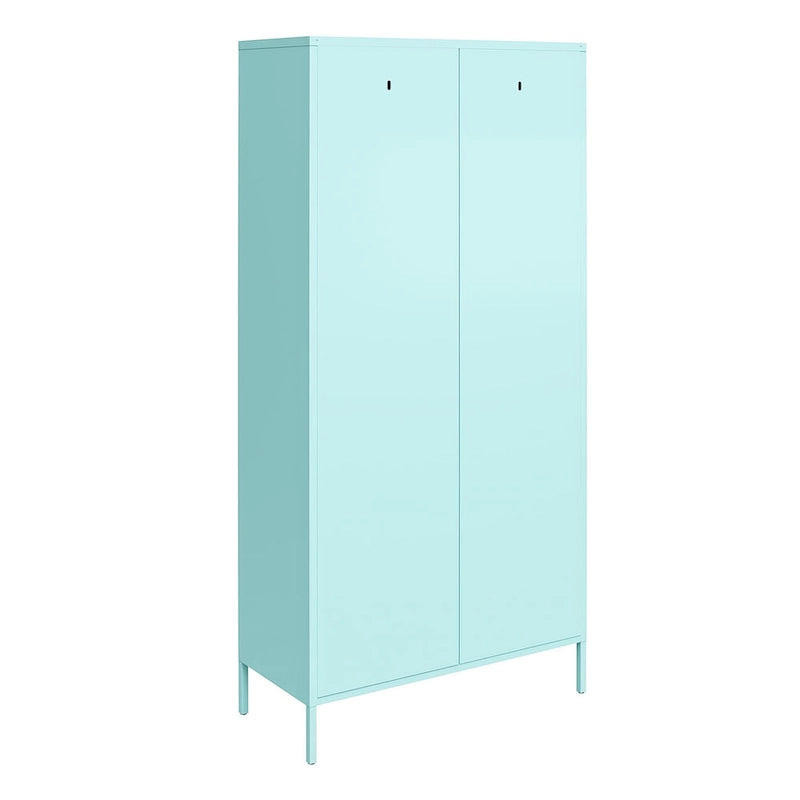 2-Door Tall Metal Locker Cabinet, Orange / Pink, 2-Person Assembly