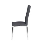 White Glass Top Dining Set, Art Deco Style, Faux Leather Chairs (Ash/Black), 5-Piece for 4