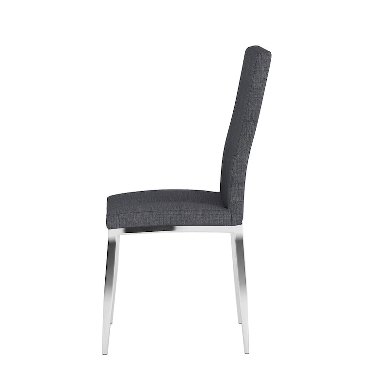 White Glass Top Dining Set, Art Deco Style, Faux Leather Chairs (Ash/Black), 5-Piece for 4