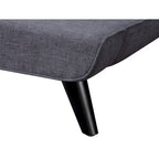 Grey Linen Platform Bed, Mid-Century Style, for 1–2 People (Full/Queen/King)