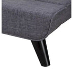 Grey Linen Platform Bed, Mid-Century Style, for 1–2 People (Full/Queen/King)