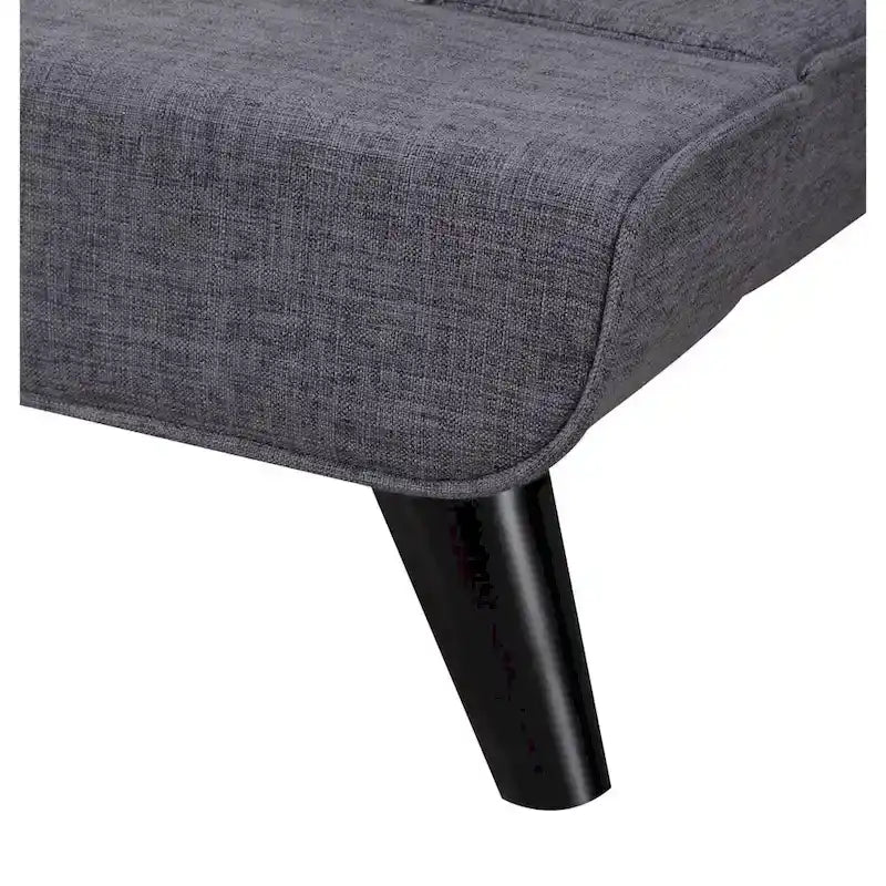 Grey Linen Platform Bed, Mid-Century Style, for 1–2 People (Full/Queen/King)