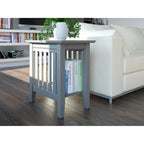 Walnut / Espresso / White / Grey Mission-Style Chair Side Table, 1-Person