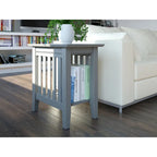 Walnut / Espresso / White / Grey Mission-Style Chair Side Table, 1-Person