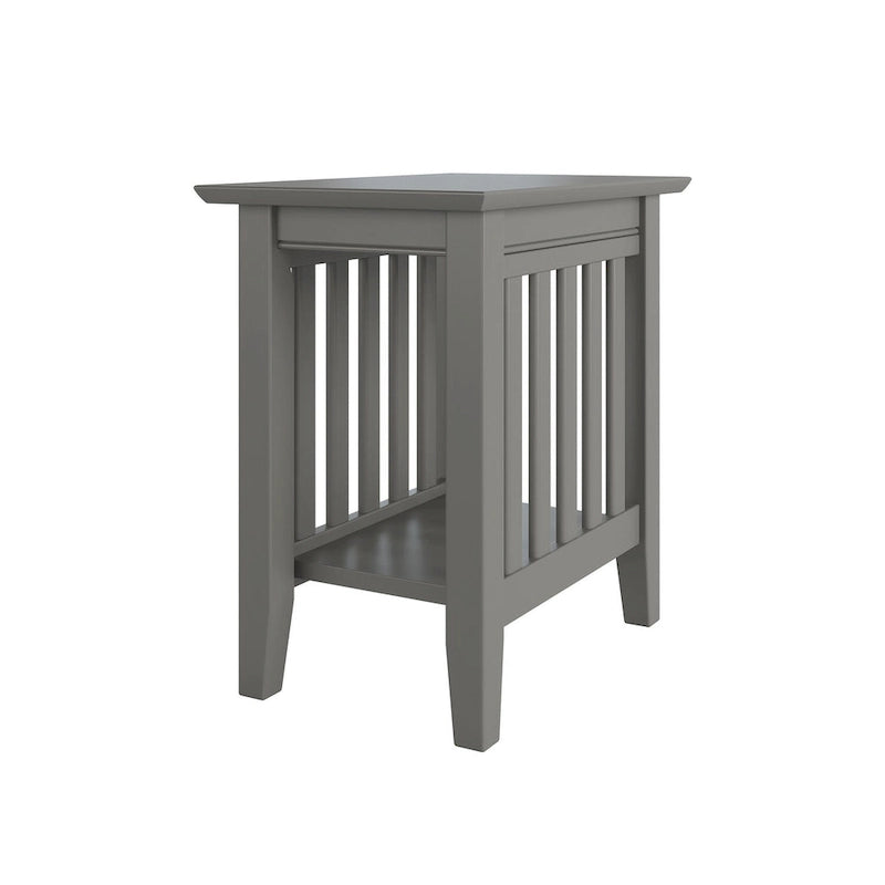 Walnut / Espresso / White / Grey Mission-Style Chair Side Table, 1-Person