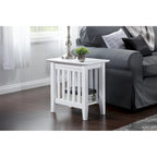 Walnut / Espresso / White / Grey Mission-Style Chair Side Table, 1-Person