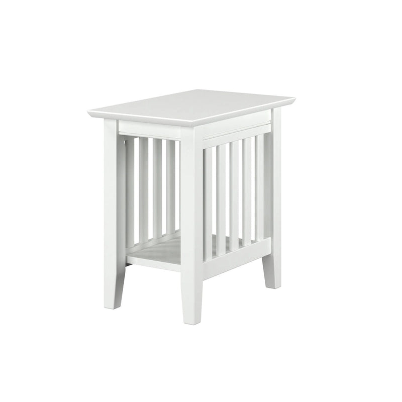 Walnut / Espresso / White / Grey Mission-Style Chair Side Table, 1-Person