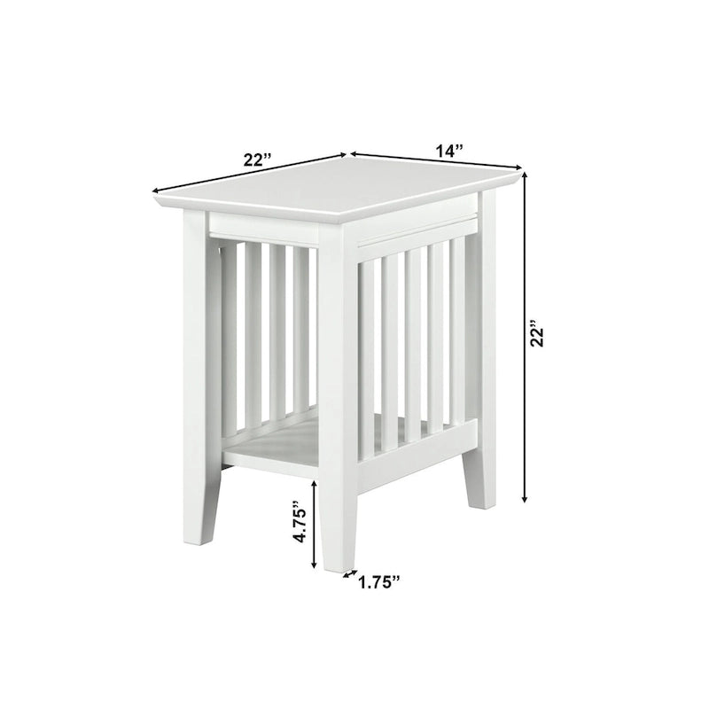 Walnut / Espresso / White / Grey Mission-Style Chair Side Table, 1-Person