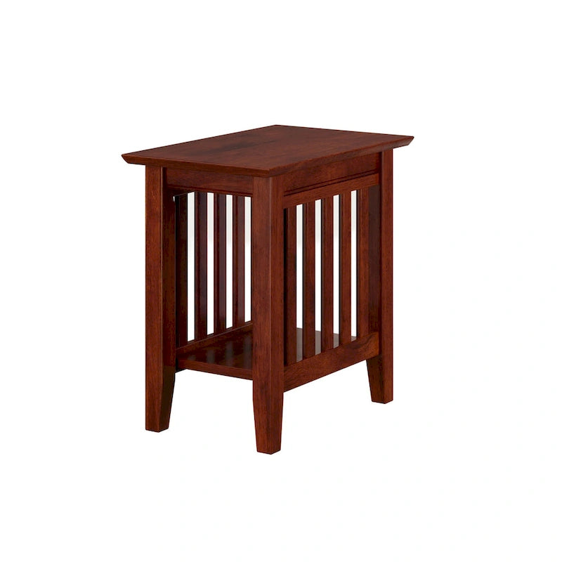 Walnut / Espresso / White / Grey Mission-Style Chair Side Table, 1-Person