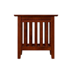 Walnut / Espresso / White / Grey Mission-Style Chair Side Table, 1-Person
