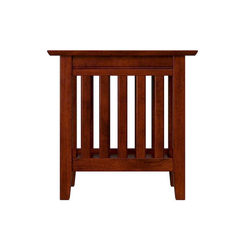 Walnut / Espresso / White / Grey Mission-Style Chair Side Table, 1-Person