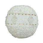 Boho Hand-Woven Fabric Stool, Black / Ivory / Taupe / Dark Brown, Single Seat