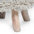 Boho Hand-Woven Fabric Stool, Black / Ivory / Taupe / Dark Brown, Single Seat