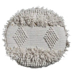 Boho Hand-Woven Fabric Stool, Black / Ivory / Taupe / Dark Brown, Single Seat