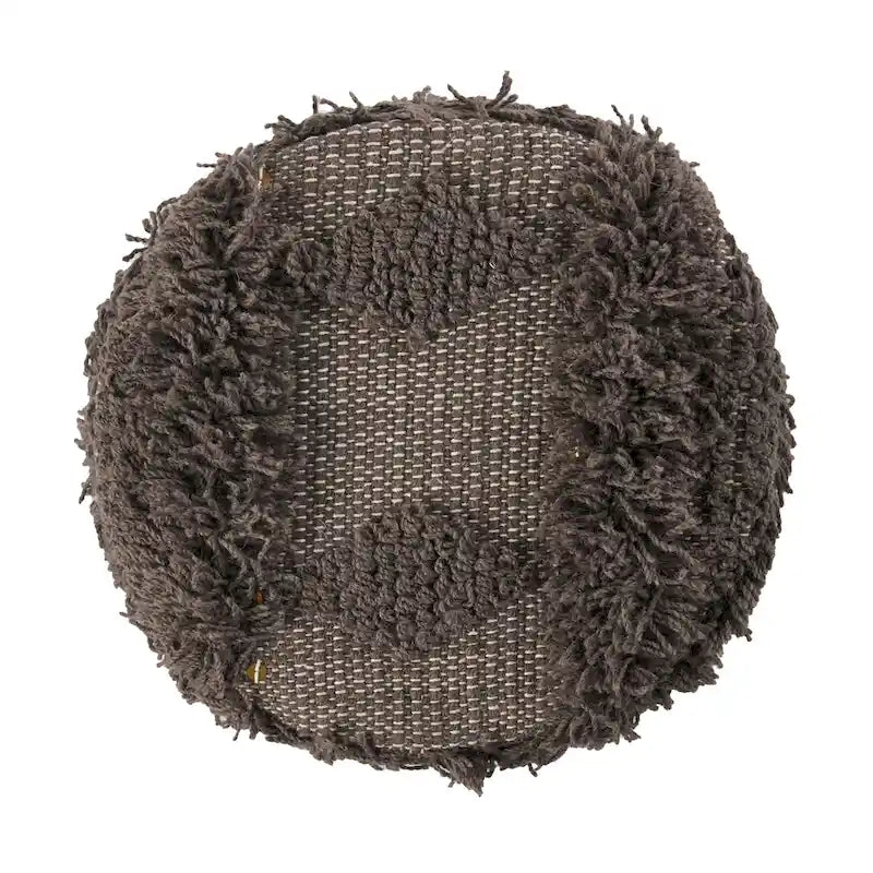 Boho Hand-Woven Fabric Stool, Black / Ivory / Taupe / Dark Brown, Single Seat