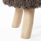Boho Hand-Woven Fabric Stool, Black / Ivory / Taupe / Dark Brown, Single Seat