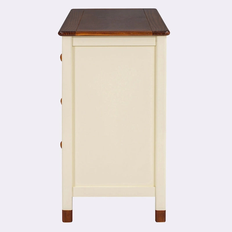 6-Drawer Dresser, White/Grey & Cream/Walnut & White/Pink, 1-Person Assembly, Wood Frame