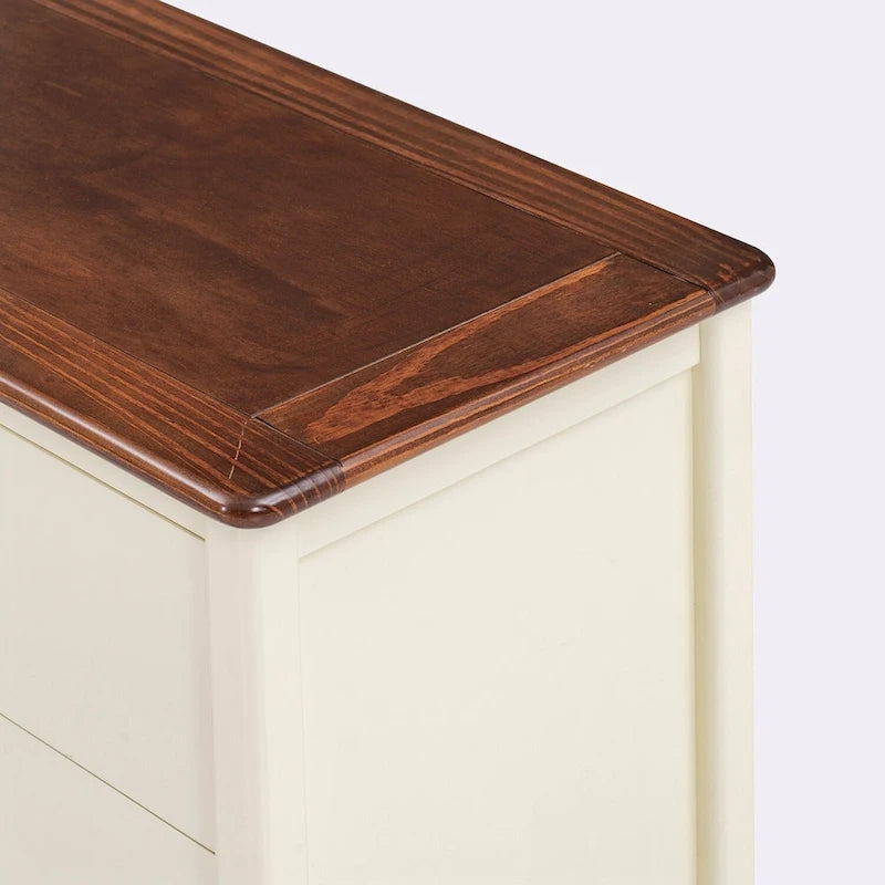6-Drawer Dresser, White/Grey & Cream/Walnut & White/Pink, 1-Person Assembly, Wood Frame