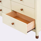 6-Drawer Dresser, White/Grey & Cream/Walnut & White/Pink, 1-Person Assembly, Wood Frame