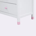 6-Drawer Dresser, White/Grey & Cream/Walnut & White/Pink, 1-Person Assembly, Wood Frame