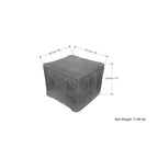 Brown Genuine Leather Square Pouf Ottoman, Chevron Pattern, Single Use