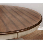Weathered Oak & White Round Dining Table Set, Seats 4
