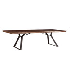 Walnut Finish Live Edge Dining Table, Rectangle Style, Seats 8–10