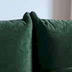 Green / Orange / Beige / Black U-Shape Chenille Sectional Sofa, 4-Seat