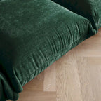 Green / Orange / Beige / Black U-Shape Chenille Sectional Sofa, 4-Seat