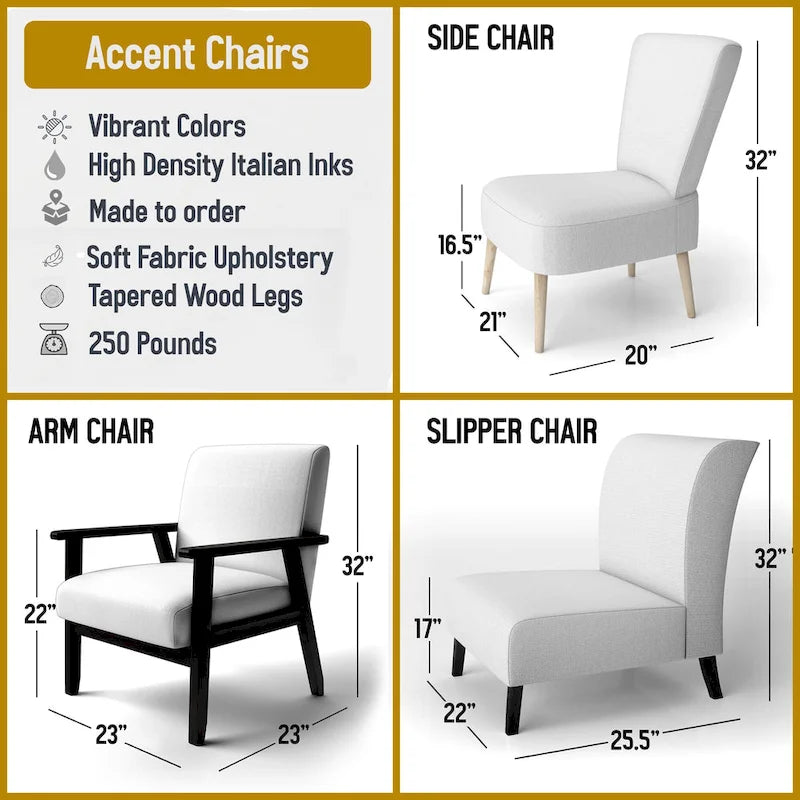 Geometric Black & Teal Upholstered Accent Chair – Single Seat
