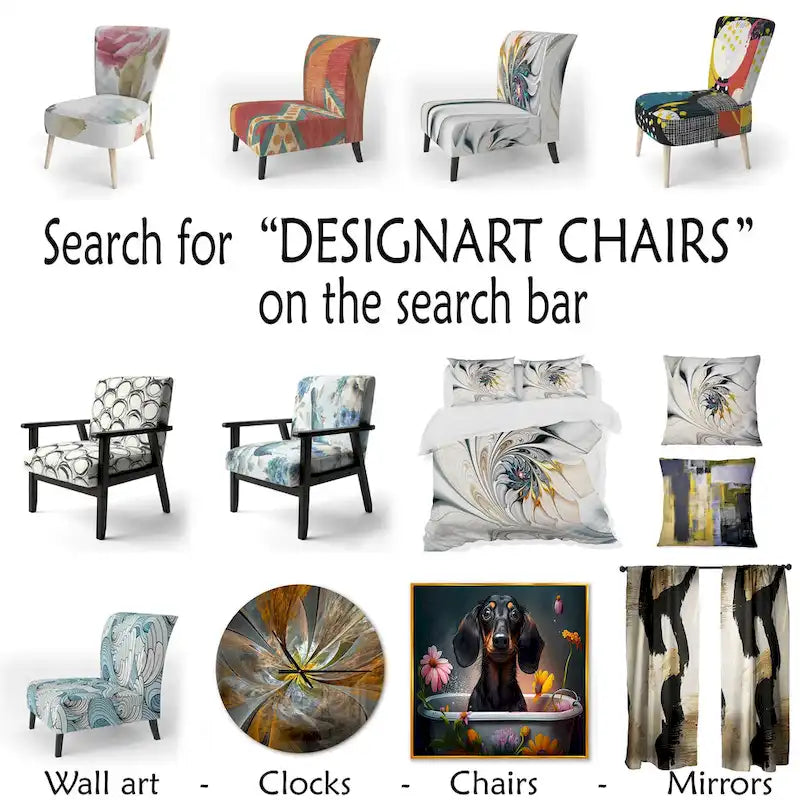 Geometric Black & Teal Upholstered Accent Chair – Single Seat
