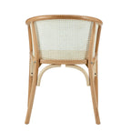 Natural Wood Armchair with Rattan Seat, Single