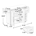 Black/White Rolling Kitchen Island Cart with 3 Drawers & Cabinet, 1-2 Person