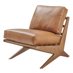 Mid-Century Accent Chair, Borneo Chocolate / Palladian Beige, Ladder Back, Single Seat
