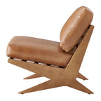 Mid-Century Accent Chair, Borneo Chocolate / Palladian Beige, Ladder Back, Single Seat