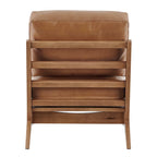 Mid-Century Accent Chair, Borneo Chocolate / Palladian Beige, Ladder Back, Single Seat