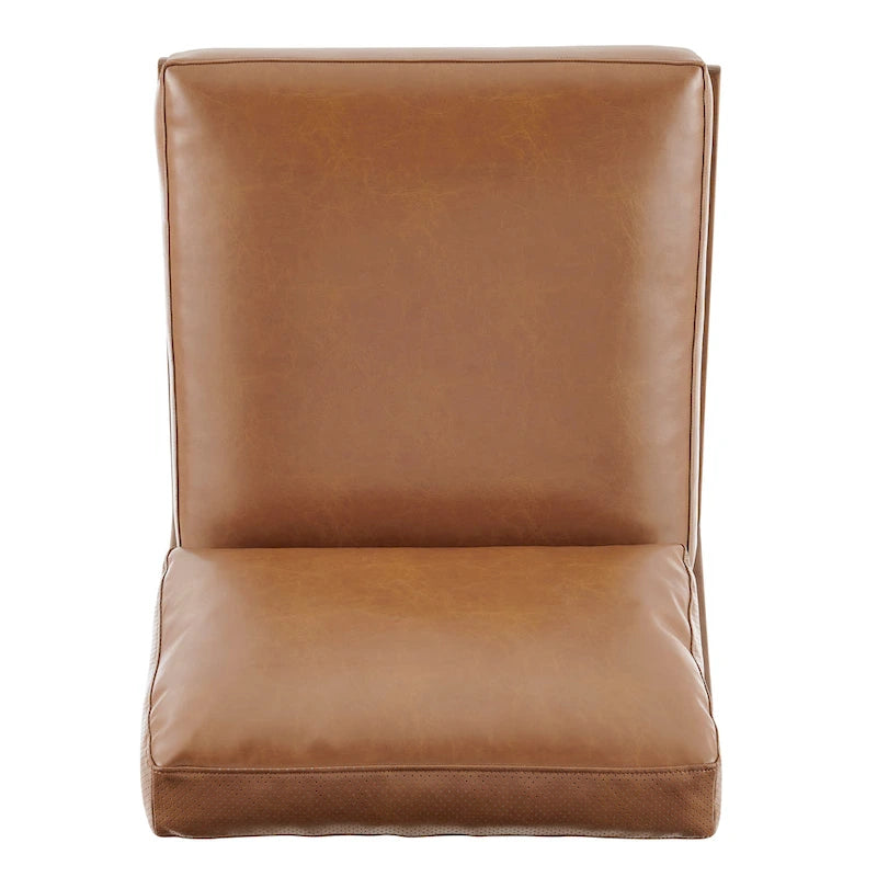 Mid-Century Accent Chair, Borneo Chocolate / Palladian Beige, Ladder Back, Single Seat