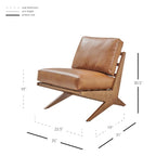 Mid-Century Accent Chair, Borneo Chocolate / Palladian Beige, Ladder Back, Single Seat